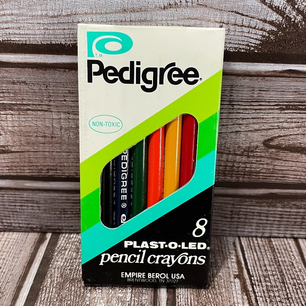 Vtg 1974 Empire Pedigree 8 Count Colored Pencil Crayons Will Erase USA NIB NEW